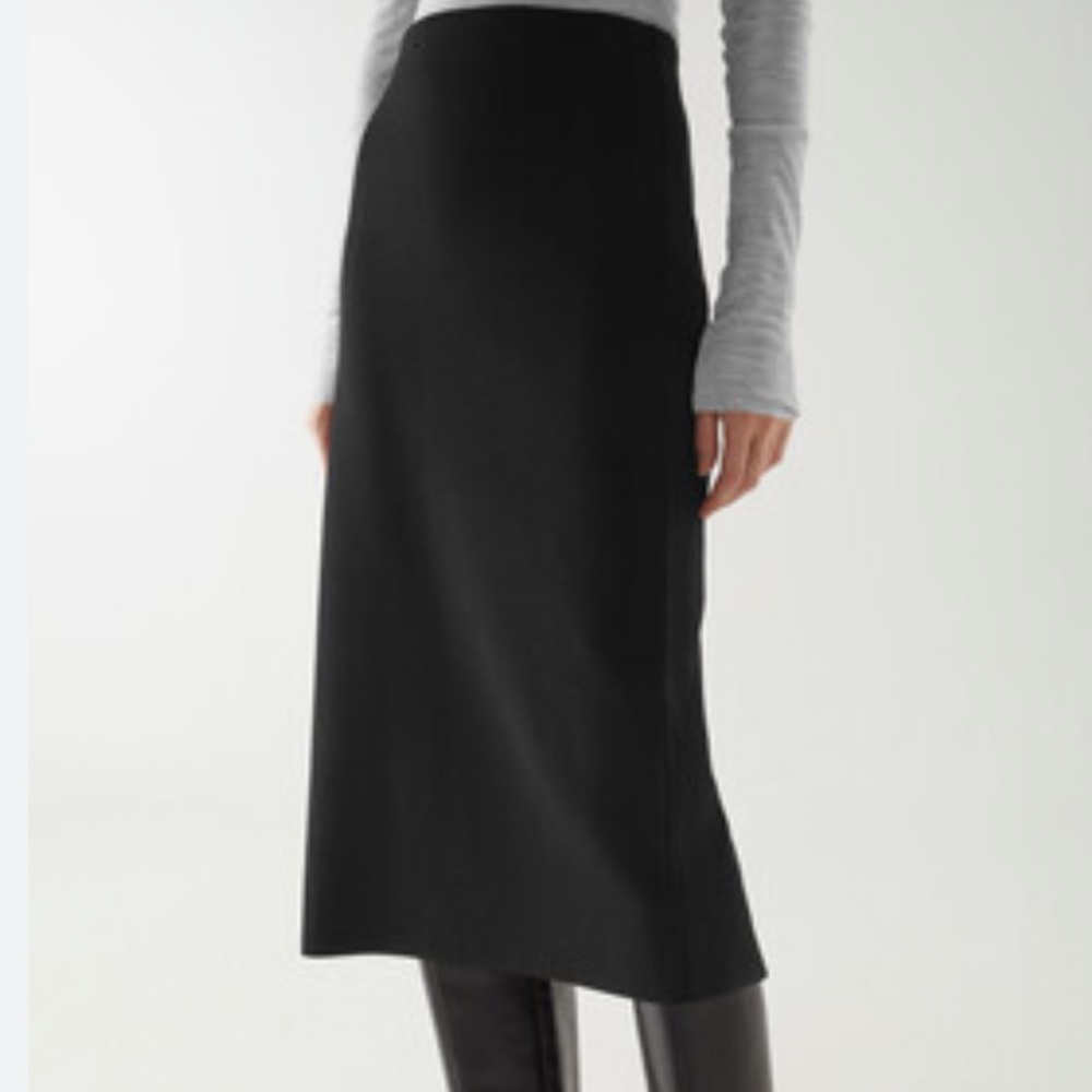 Cos boiled wood tube midi skirt